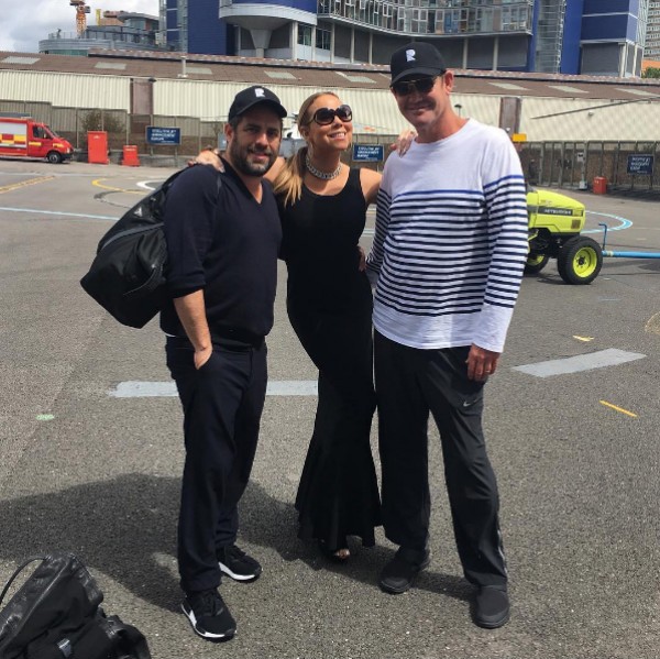 A cantora Mariah Carey ao lado do noivo e do diretor Brett Ratner (Foto: Instagram)