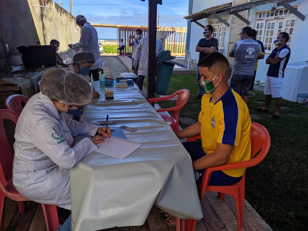 Freipaulistano faz testagem nos jogadores e comissão técnica para Covid-19 — Foto: Divulgação