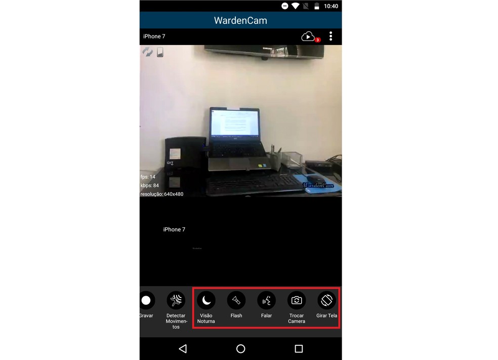 Recursos adicionais do WardenCam podem ser ativados remotamente — Foto: Reprodução/Rodrigo Fernandes