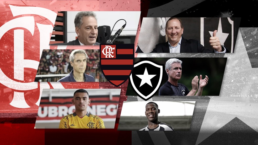 Flamengo e Botafogo investiram alto em contratações no ano de 2022 — Foto: Editoria de arte/ge