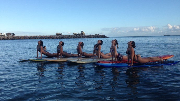 'Stand Up Paddle' com SUP Yoga em Fortaleza (Foto: Divulgação/ @supyogabrazil)