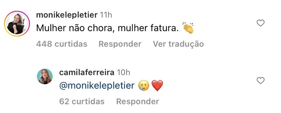 Ex de Thiago Nigro recebe apoio nas redes sociais &mdash; Foto: Instagram
