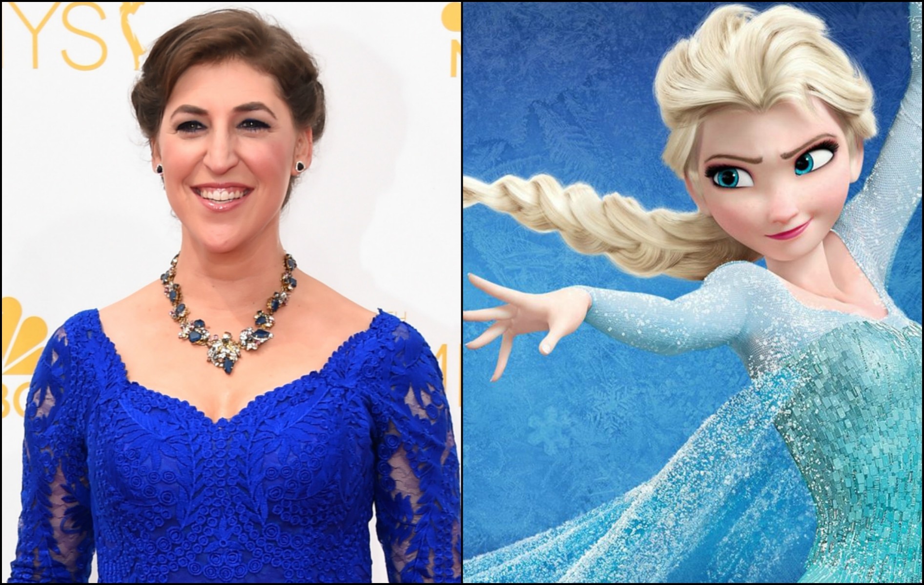 Mayim Bialik detestou o visual das protagonistas de 'Frozen'. (Foto: Getty Images e Reprodução)