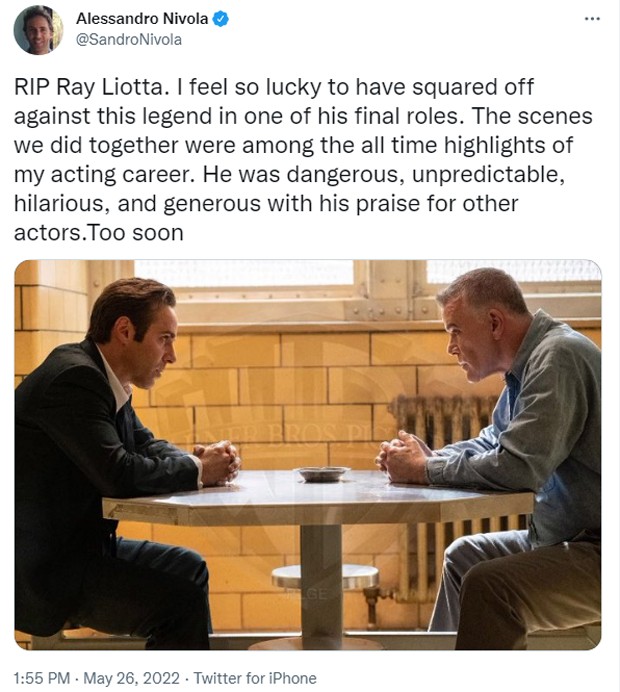 Famosos lamentam morte de Ray Liotta (Foto: Reprodução/Twitter)