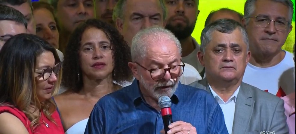 Lula faz discurso da vitória em São Paulo — Foto: Reproduão/ TV Globo