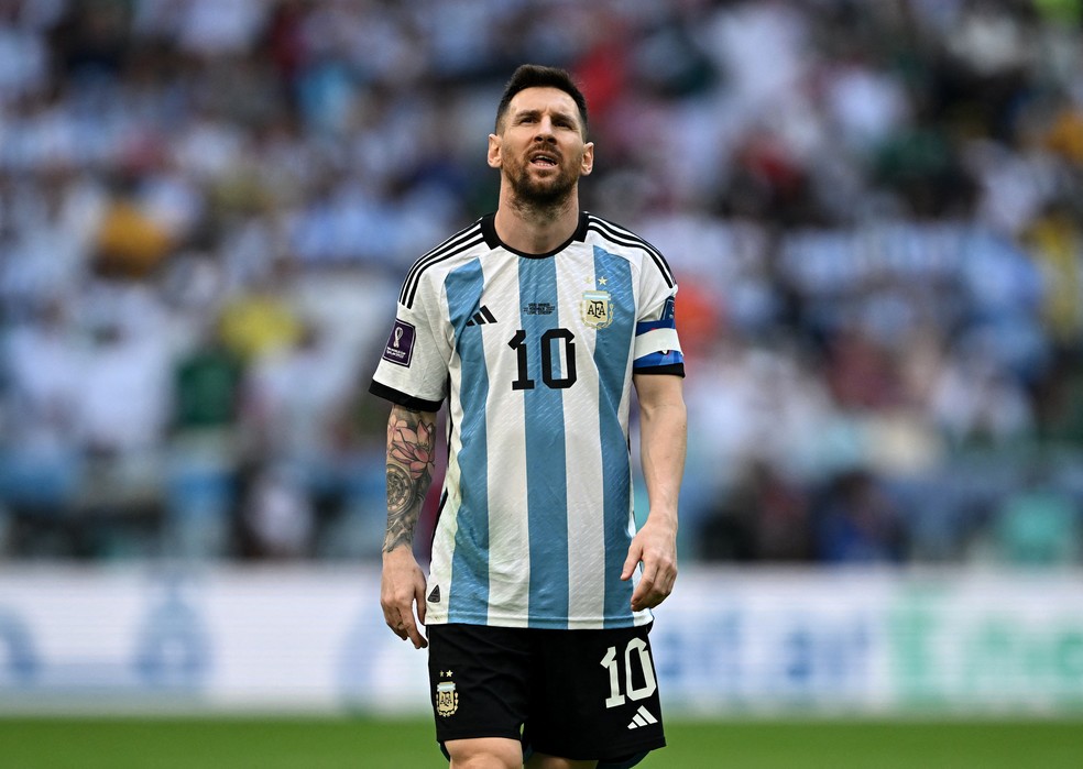 Messi lamenta a derrota da Argentina — Foto: REUTERS/Dylan Martinez