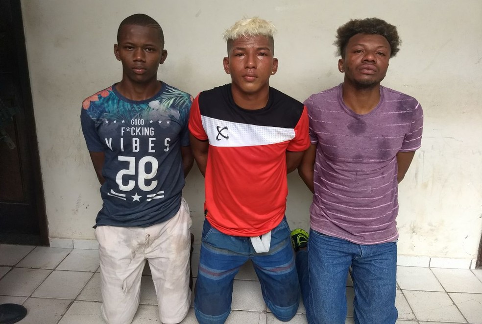 Bruno Adriano Sá, Vanderson Sousa e Magno Bruno foram presos na Vila Palmeira (Foto: Divulgação/Polícia Civil)
