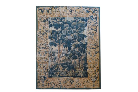Tapeçaria Aubusson, de lã, 1,49 x 2,19 m, na Tabriz, R$ 4.500