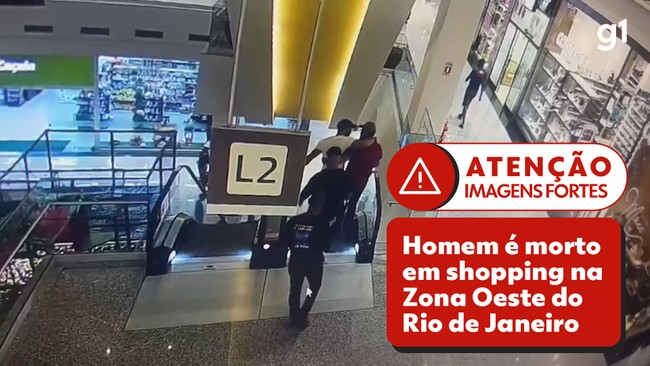 Homem é assassinado em escada rolante de shopping na Zona Oeste do Rio