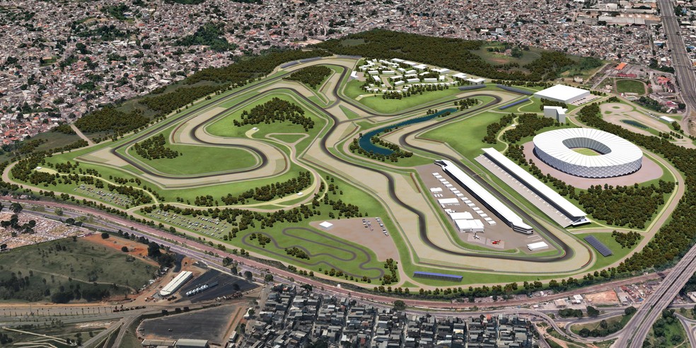 Projeto pretende construir autódromo no bairro de Deodoro, no Rio — Foto: Reprodução