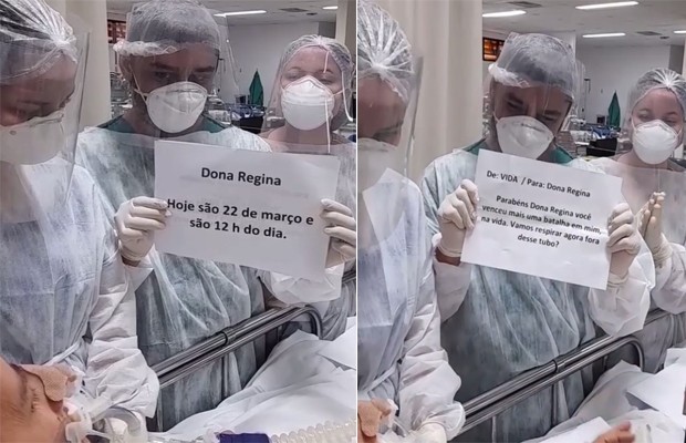 Vídeo de fisioterapeuta informando à paciente que será extubada viraliza na web (Foto: reprodução/instagram)