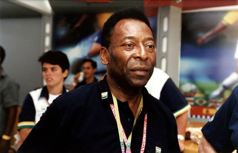 Pelé durante o 'GP do Brasil 2002' — Foto: Acervo Grupo Globo