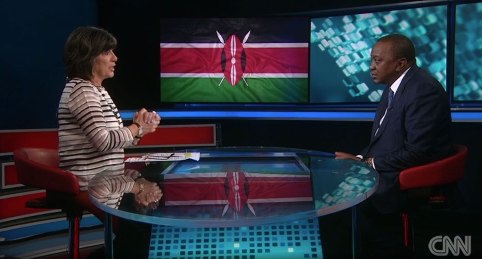 Uhuru Kenyatta dÃ¡ entrevista Ã  Christiane Amanpour, da CNN; ele afirmou que direitos LGBT sÃ£o uma questÃ£o 'sem importÃ¢ncia' no paÃ­s (Foto: ReproduÃ§Ã£o/CNN.com)