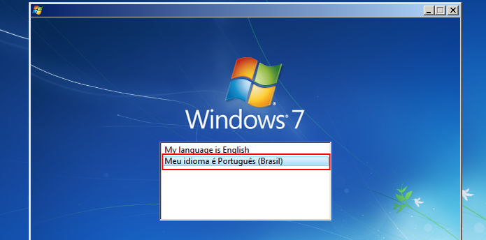 Selecionando o idioma no instalador do Windows 7 (Foto: reprodução/Edivaldo Brito) (Foto: Selecionando o idioma no instalador do Windows 7 (Foto: reprodução/Edivaldo Brito))