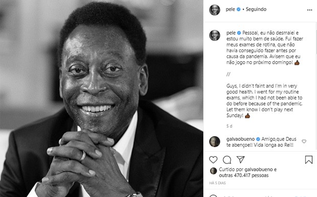 Pelé (Foto: Reprodução/Instagram)