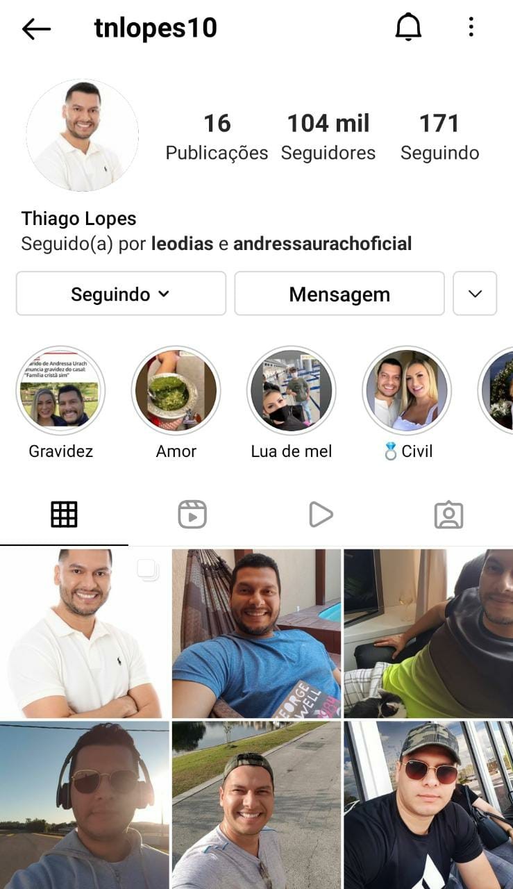 Após separação, Thiago Lopes apaga fotos com Andressa Urach (Foto: Reprodução/Instagram)