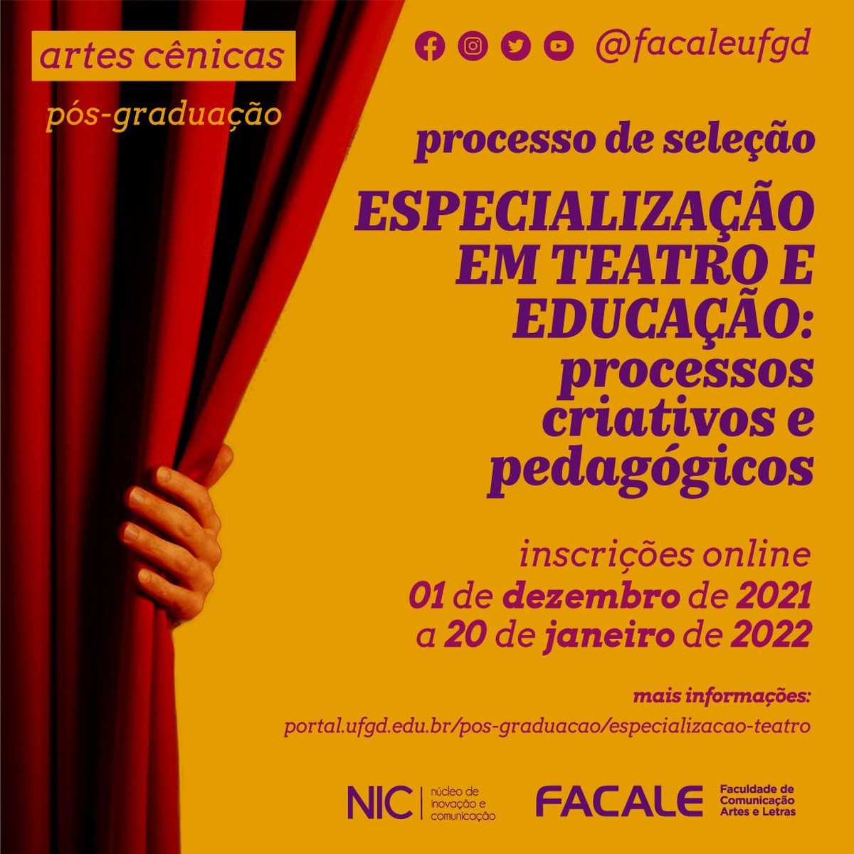 Projeto de pós-graduação do curso de artes cênicas está com as ...