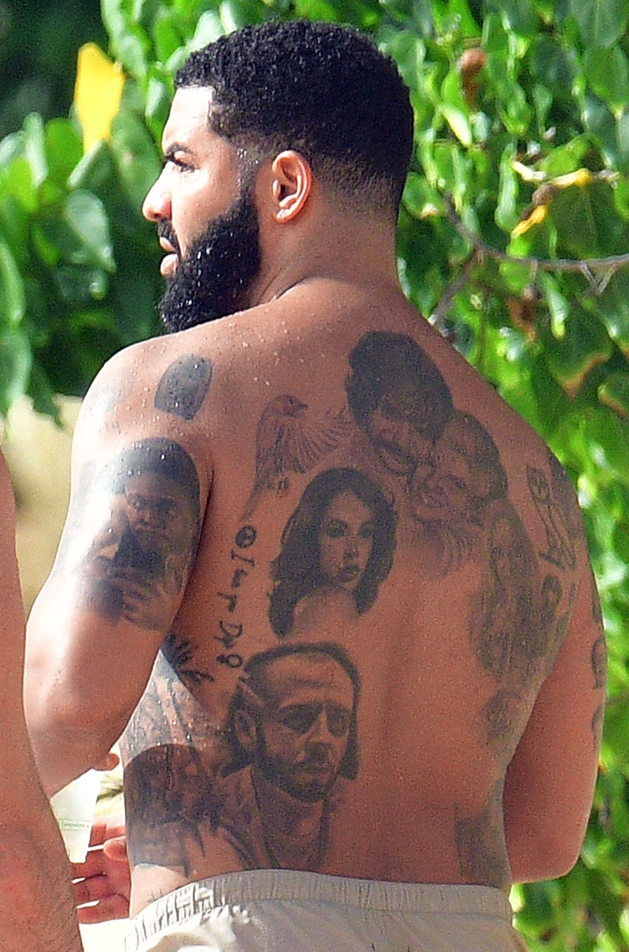 Drake exibe tatuagens com rostos de Lil Wayne, Sade e Aaliyah Quem