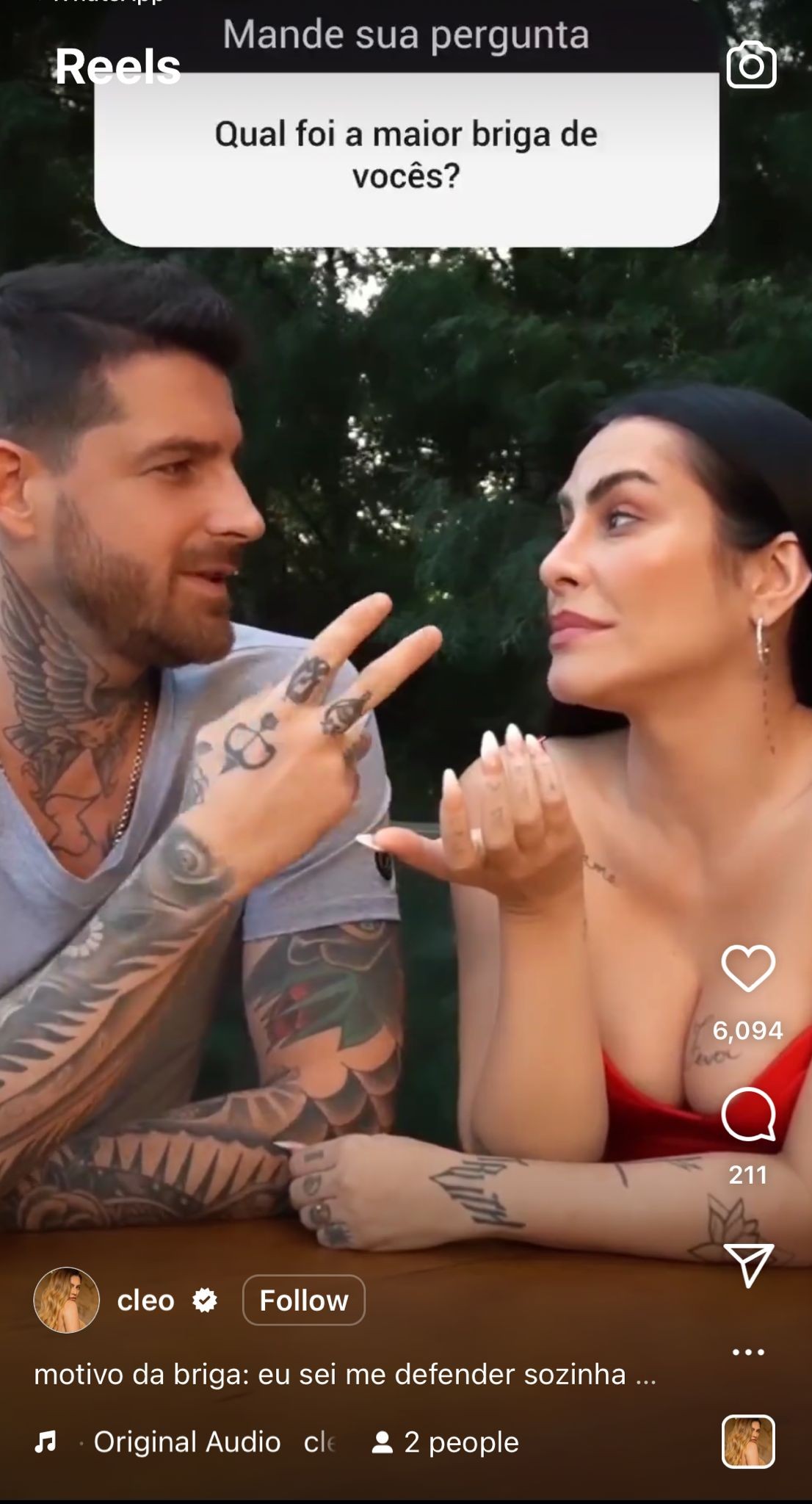 Cleo e Leandro Dlucca revelam motivo da primeira e única briga do casal (Foto: Reprodução/ Instagram)