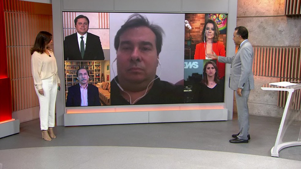 Rodrigo Maia em entrevista à GloboNews — Foto: Reprodução / GloboNews