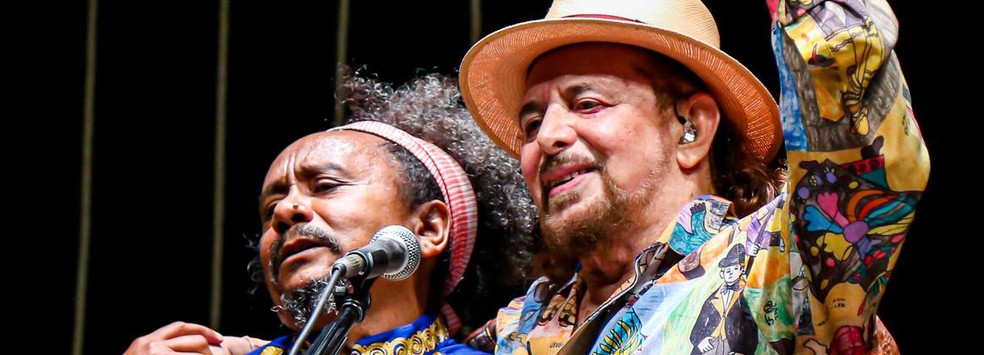 Chico César e Geraldo Azevedo no show 'Violivoz' — Foto: Michelle Castilho / Acervo Circo Voador / Divulgação