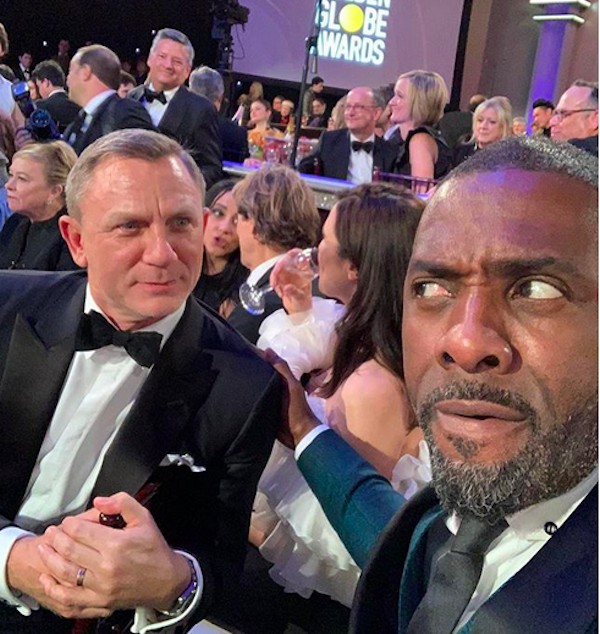Daniel Craig e Idris Elba em foto feita durante o Globo de Ouro 2019 (Foto: Instagram)