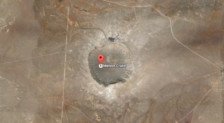vista aérea da cratera de Barringer (Foto: Google Maps | Reprodução)