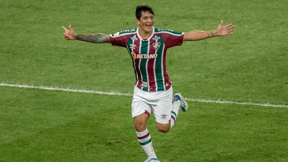 Cano comemora gol pelo Fluminense contra o Fortaleza.  Agência O Globo