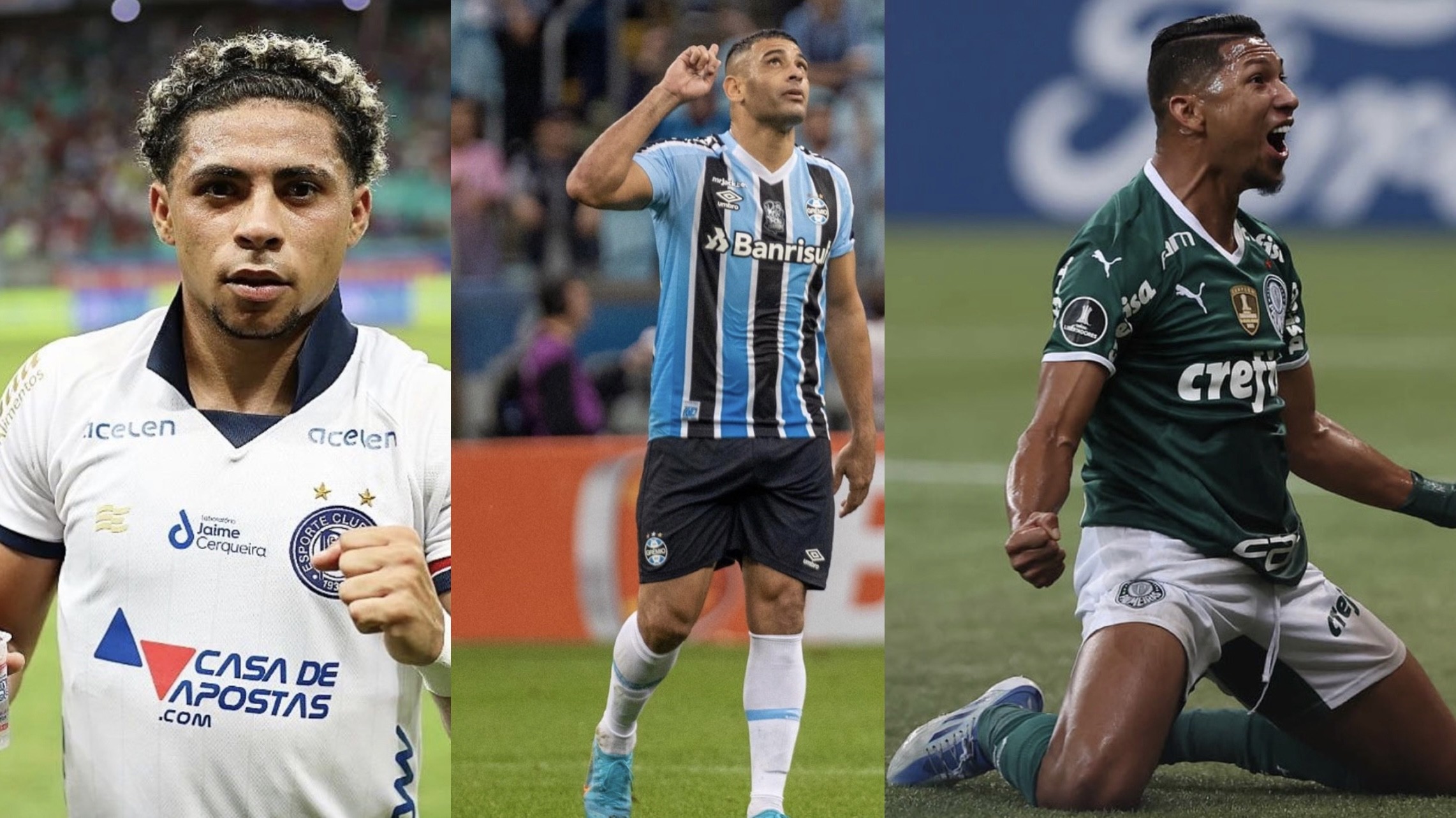 Camisas de Bahia, Grêmio e Palmeiras (Foto: Reprodução / Instagram)