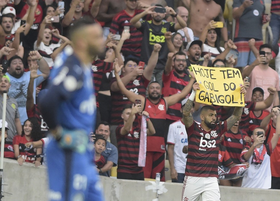 Gabigol, Flamengo, Gol, Flamengo x Palmeiras — Foto: André Durão/GloboEsporte.com