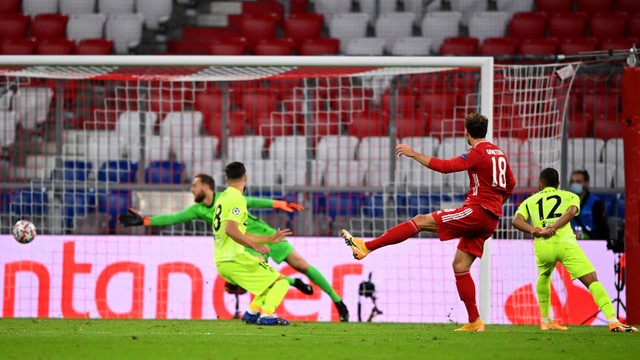 Goretzka marca o segundo gol do Bayern contra o Atlético de Madrid