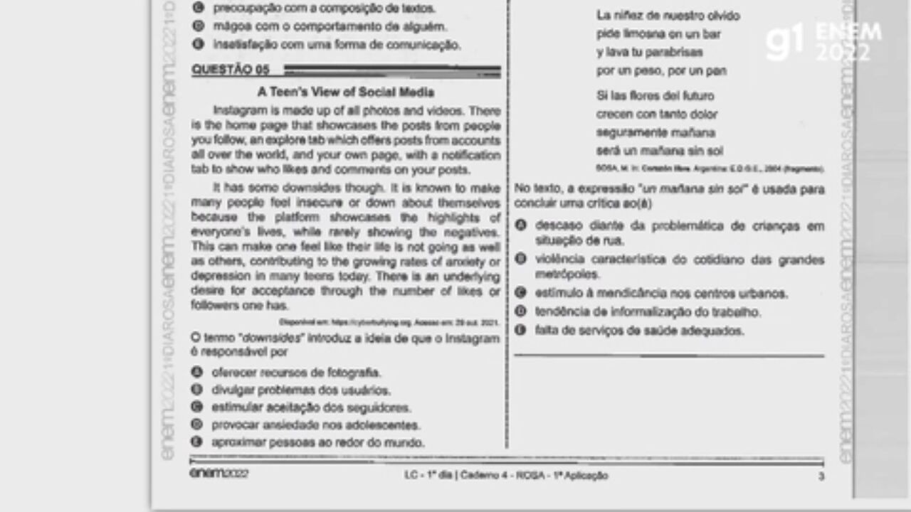 VÍDEOS ENEM 2022 - Correção da prova de língua estrangeira