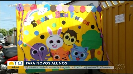 Matrículas para novos alunos na rede de ensino de Araguaína vai até fevereiro; veja prazos