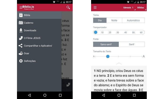 Bíblia.is, app em português para iOS e no Android (Foto: Reprodução/Raquel Freire)
