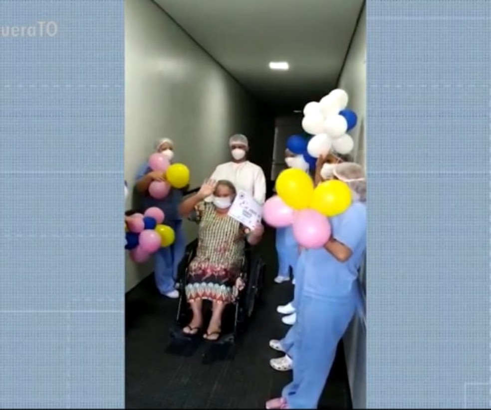 Izabel Carvalho é liberada da UTI Covid após ficar em fila de espera — Foto: Reprodução/TV Anhanguera