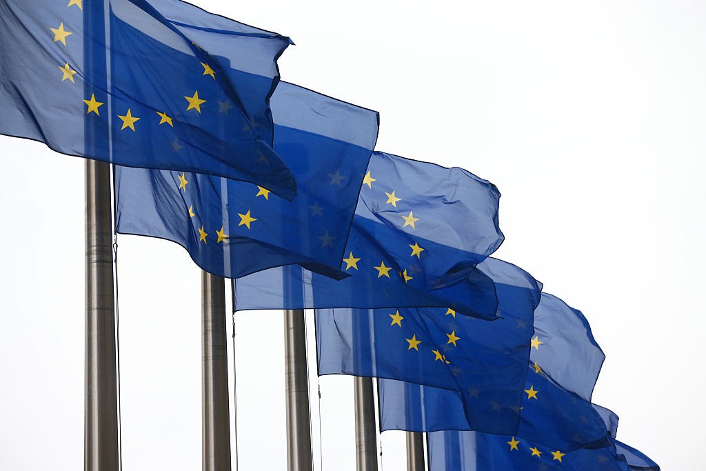 Bandeiras da União Europeia em Bruxelas (Foto: Carl Court/Getty Images)