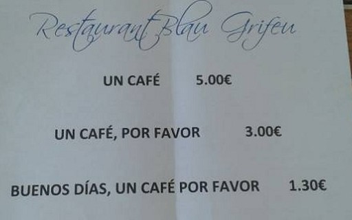 Restaurante espanhol cobramais caro se cliente não diz Restaurante espanhol cobramais caro se cliente não diz
