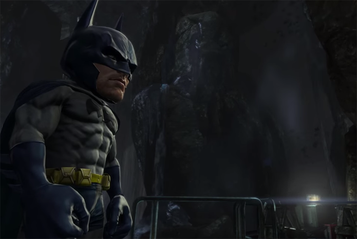 Modo cômico deixa Batman com proporções exageradas (Foto: Reprodução)