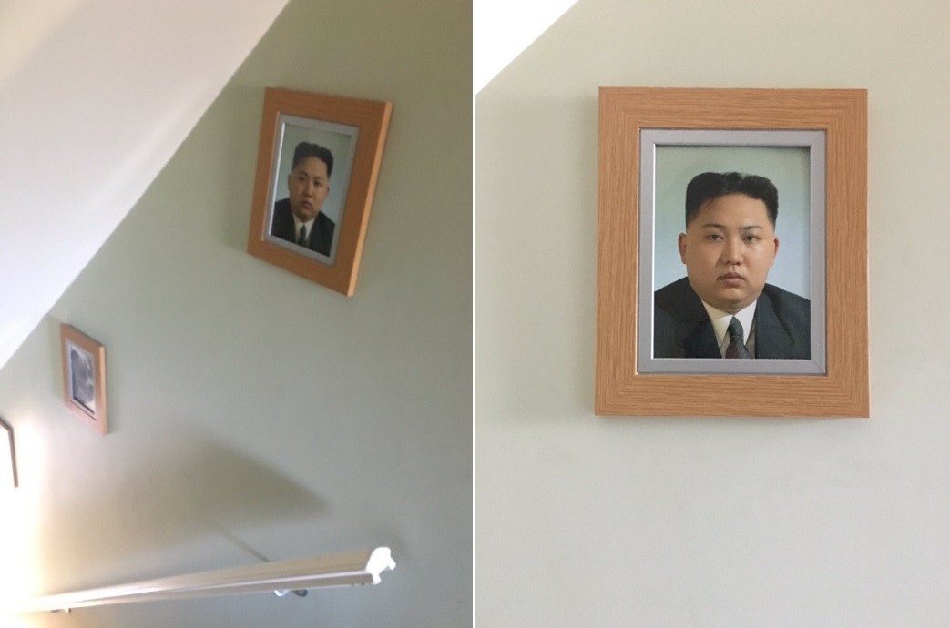 Foto de Kim Jong-un é exibida em parede de residência na Inglaterra