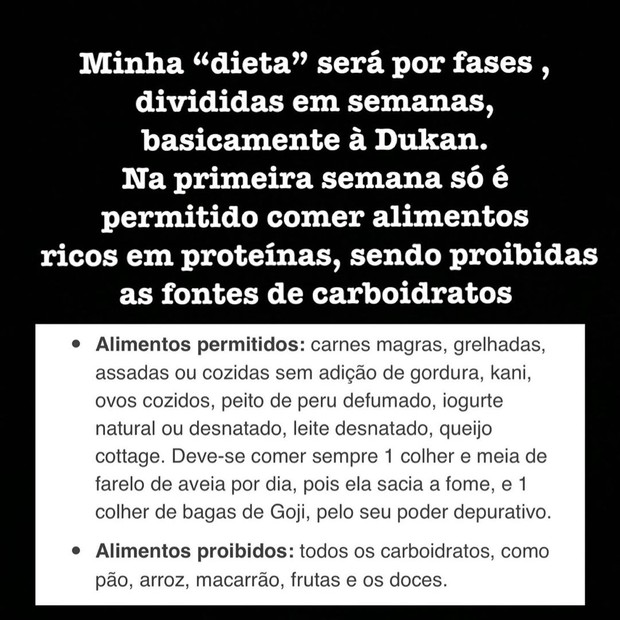 Dieta de Paulinha Leite (Foto: Reprodução/Instagram)