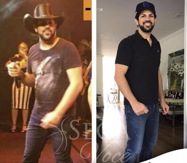 Sorocaba antes e depois de perder 11kg (Foto: Reprodução/Instagram)