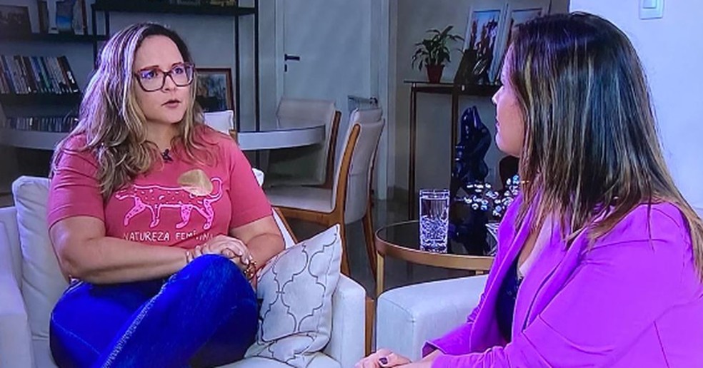 viúva do delegado Ademir Melo e promotora de justiça Caroline Leão — Foto: Reprodução/TV Sergipe