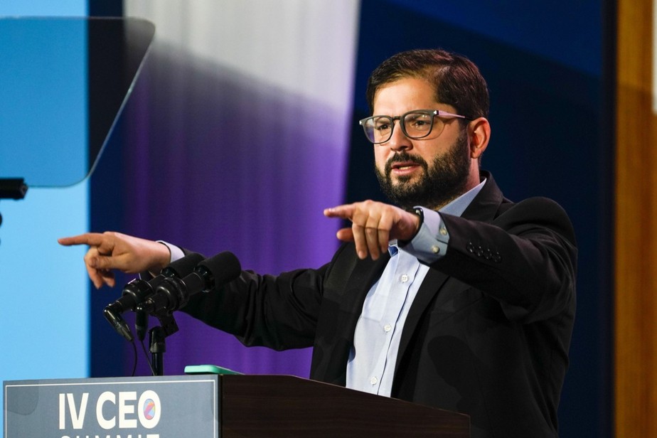 O presidente do Chile, Gabriel Boric: acordo com a União Europeia