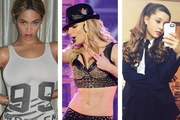 Beyoncé, Britney Spears e Ariana Grande (Foto: Tumblr / Instagram)