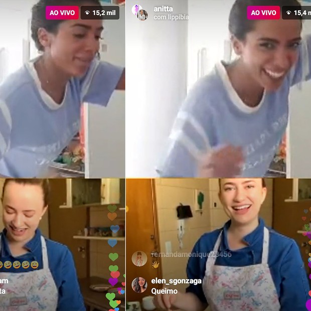 Em quarentena, Anitta faz almoço ao vivo com dicas de chef à distância (Foto: Reprodução/Instagram @anitta)