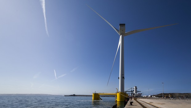 Windfloat, plataforma flutuante para a instalação de geradores eólicos (Foto: Divulgação)