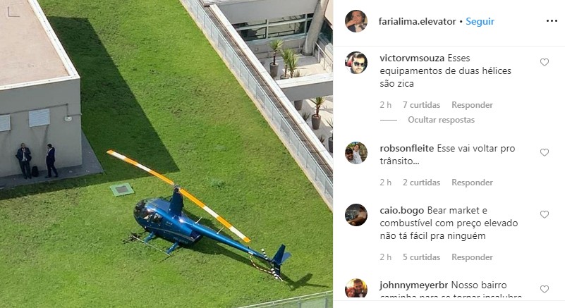 Helicóptero faz pouso forçado (Foto: Reprodução)