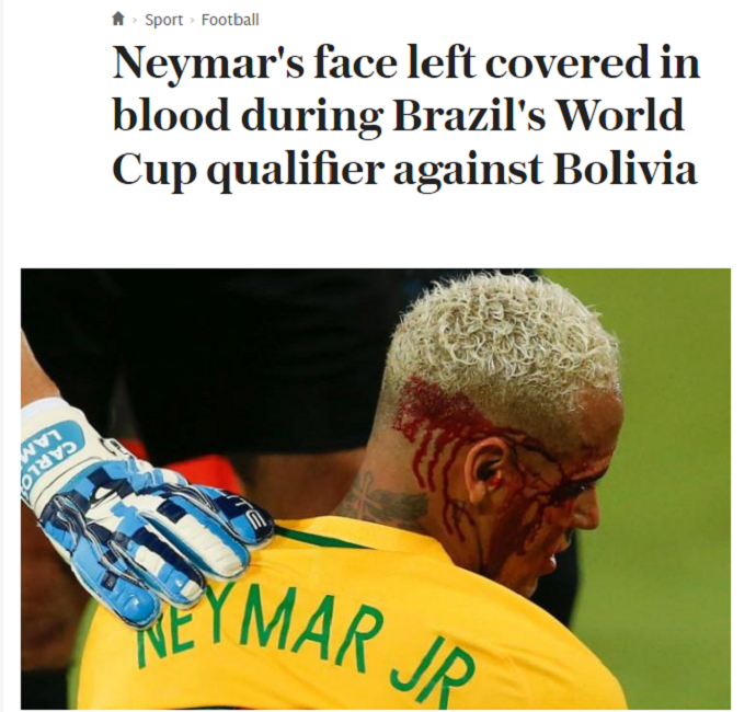 Neymar Telegraph (Foto: Reprodução)