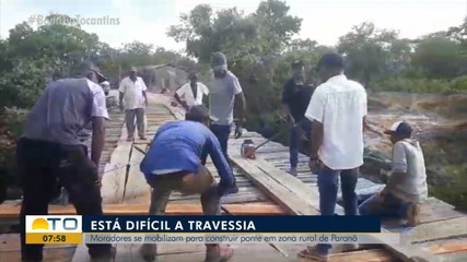 Moradores se mobilizam para construir ponte em zona rural de Paranã
