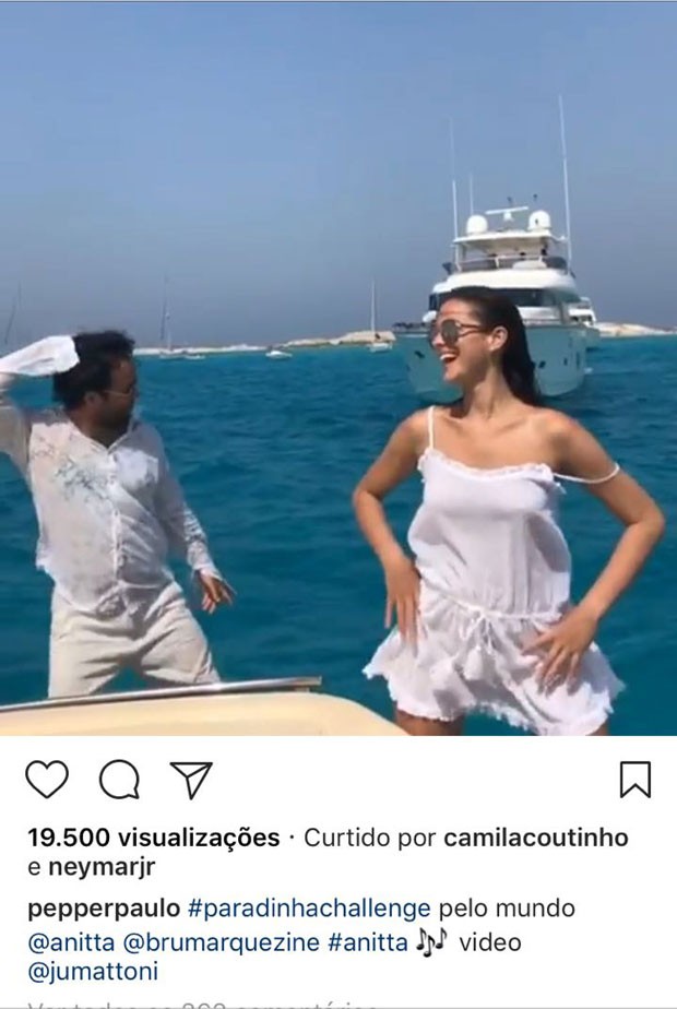 Neymar curte vídeo de Bruna Marquezine dançando (Foto: Reprodução)